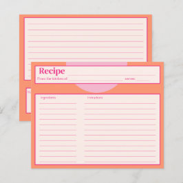Placa de receita rosa e laranja