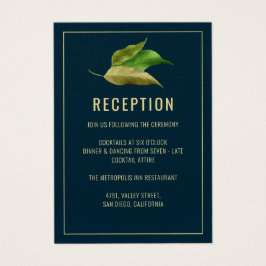 Placa de Recepção de casamento de Folhas Douradas