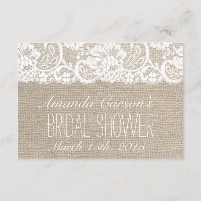 Placa de Recepção de Chá de panela Lace Branco e B (Frente)