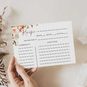 Placa de recepção do Chá de panela Floral Clássico