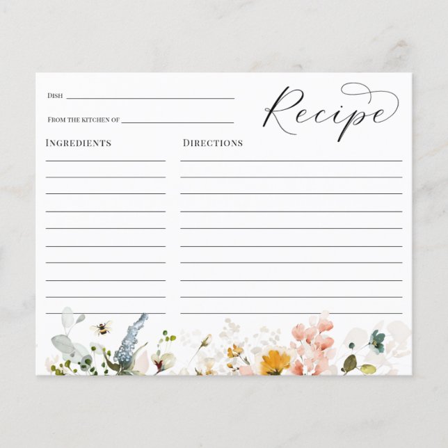 Placa de recepção do Chá de panela Floral de Bee e (Frente)