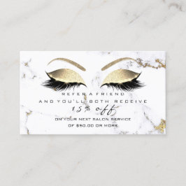 Placa de Referência de Salão Lashes Brancos Dourad