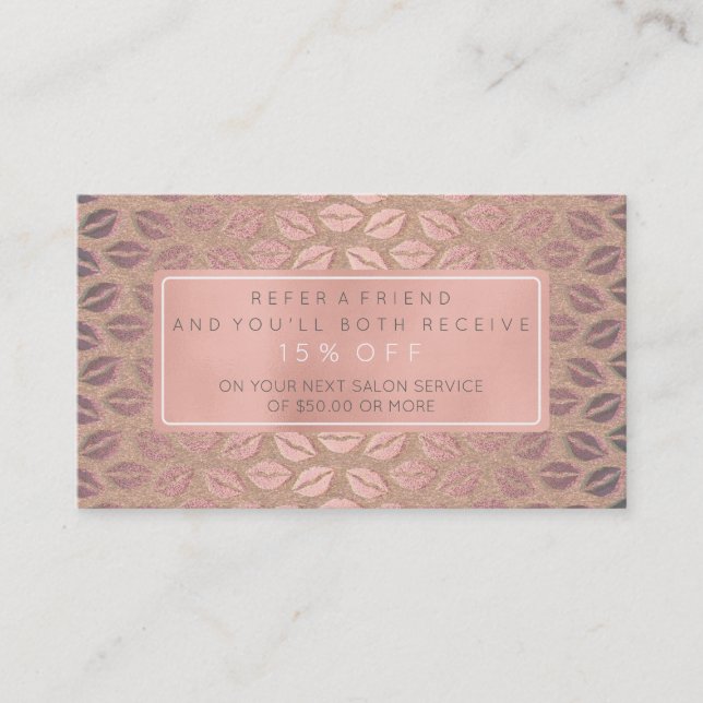 Placa de referência de salão Rosa Dourado Rosa Bra (Frente)