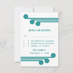 Placa de Resposta Chic Deco Simples Teal
