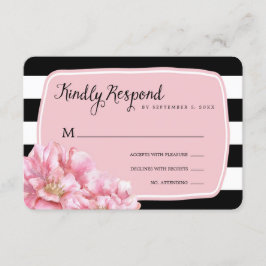 Placa de Resposta de Casamento Chic Floral / Rosa