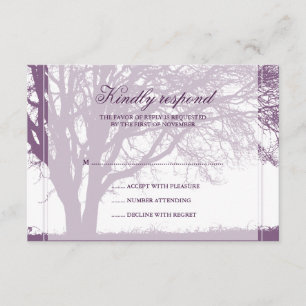 Placa de Resposta de Casamento outono Roxo