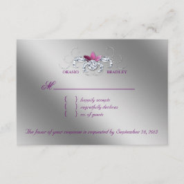 Placa de Resposta de Casamento RSVP Elegante Purpl