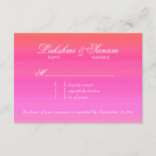 Placa de Resposta de Casamento RSVP Indiana - Cor 
