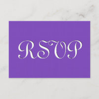 Placa de Resposta de Casamento RSVP Roxo e Branco 