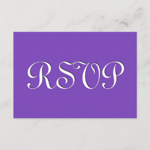 Placa de Resposta de Casamento RSVP Roxo e Branco 