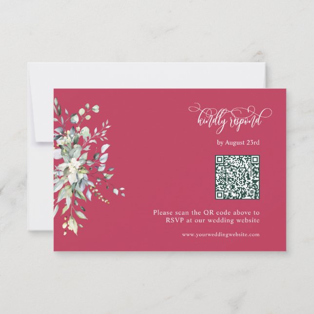 Placa de resposta de código QR do Elegente Magenta (Verso)