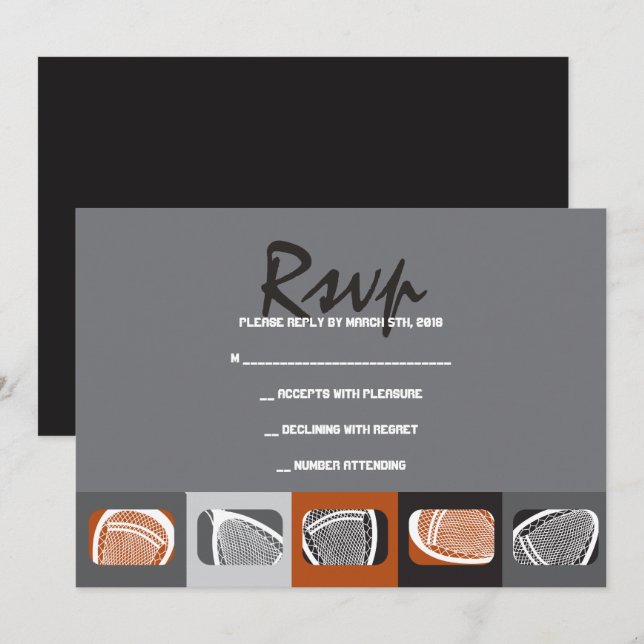 Placa de Resposta de Convite do Bar LACROSSE Mitzv (Frente/Verso)