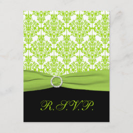 Placa de resposta de Damasco Verde, preto-e-branco