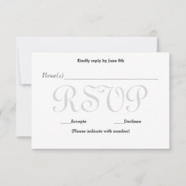 Placa de Resposta de Recepção RSVP - Typo de Cinza