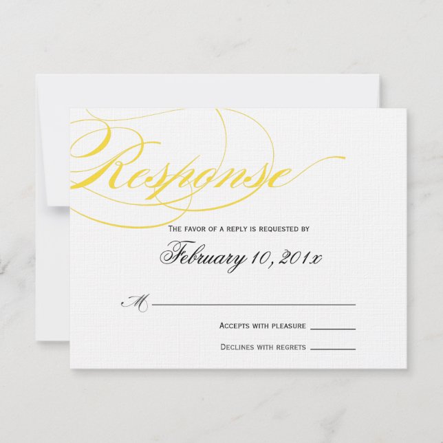Placa de Resposta de Script Elegante - Amarelo (Frente)