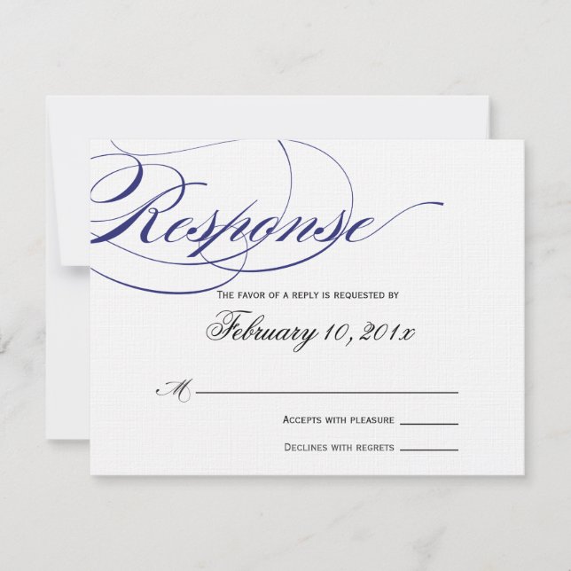 Placa de Resposta de Script Elegante - Marinho (Frente)