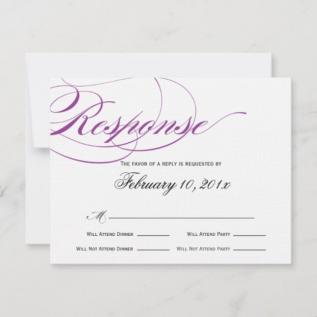 Placa de Resposta de Script Elegante - Roxo (Frente)