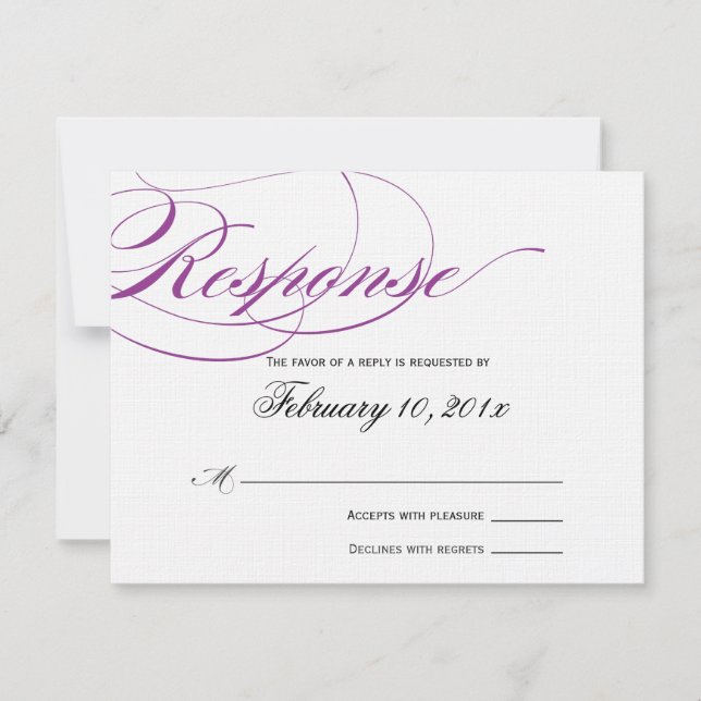 Placa de Resposta de Script Elegante - Roxo (Frente)