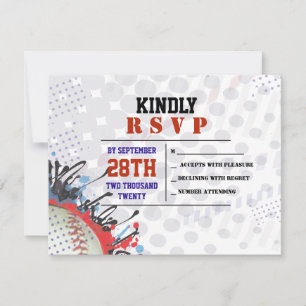 Placa de Resposta do Bar Mitzvah Baseball Splatter