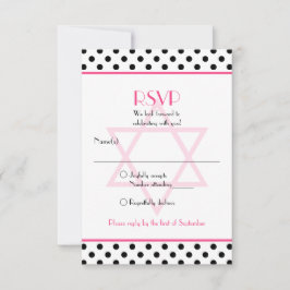 Placa de resposta do Bat Mitzvah, preto-rosa, Boli