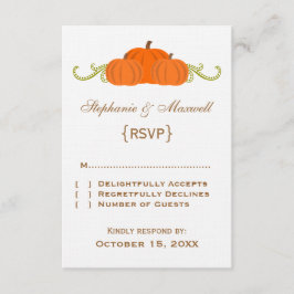 Placa de Resposta do Casamento outono Pumpkin Swir