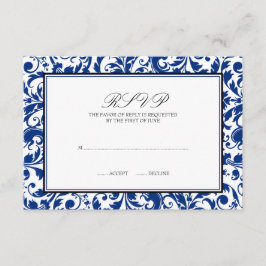 Placa de resposta do Casamento tema damasco de esp