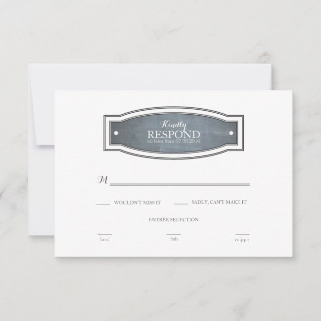 Placa de resposta do Crachá chalkboard (Frente)