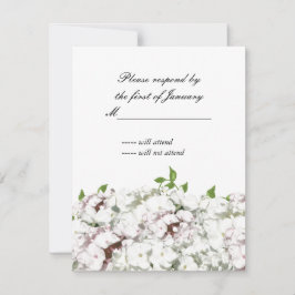 Placa de Resposta Floral Delicada Branca e Blush