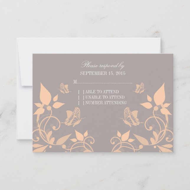 Placa de Resposta Floral Peach Butterfly (Frente)