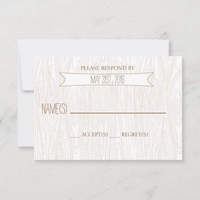 Placa de Resposta para Casamento Rústico Simples d (Frente)