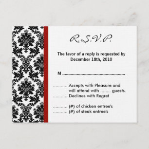 Placa de resposta R.S.V.P 4x5 - Crime vermelho par