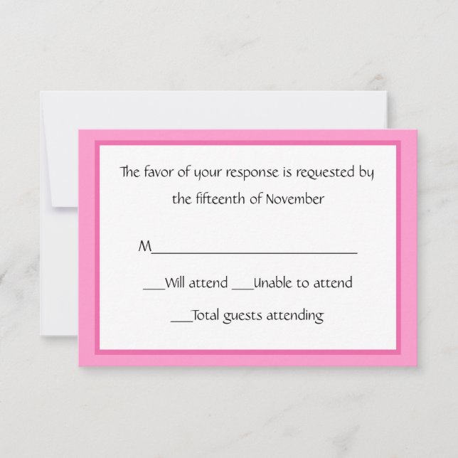 Placa de resposta rosa e branca para todos os fins (Frente)