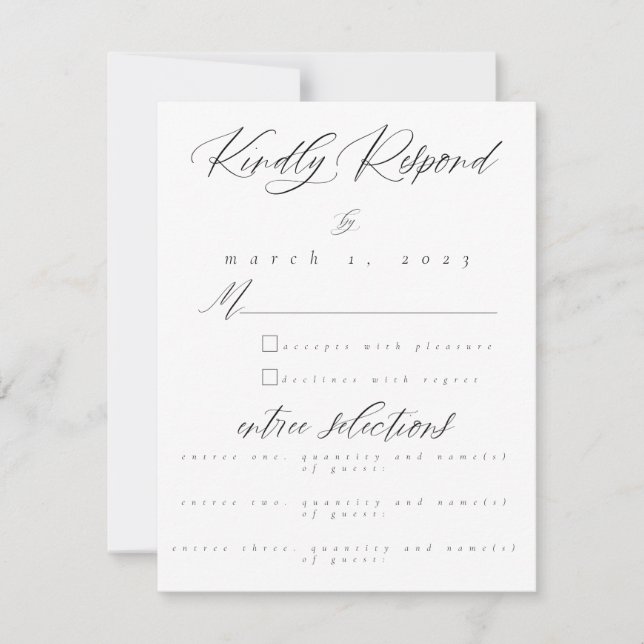 Placa de resposta RSVP (Frente)