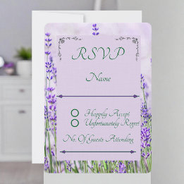 Placa de Resposta RSVP de Campos de lavanda Arredo