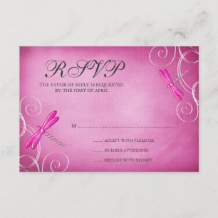 Placa de Resposta RSVP de Casamento da Dragonfly R