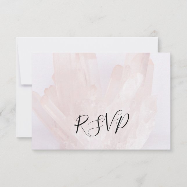 Placa de Resposta RSVP de Casamento de Cristais Co (Frente)