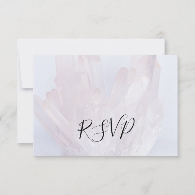 Placa de Resposta RSVP de Casamento de Cristais de (Frente)