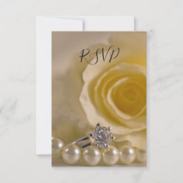 Placa de Resposta RSVP de Casamento de Pérolas de