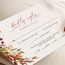 Placa de Resposta RSVP de Casamento de Script Mini