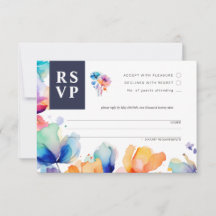 Placa de Resposta RSVP de Casamento de Watercolor