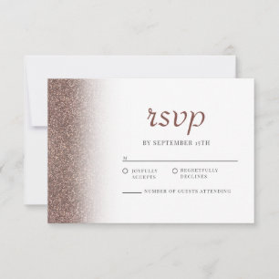 Placa de Resposta RSVP de Casamento Elegante de Gl