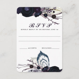 Placa de resposta RSVP de Casamento no inverno Flo
