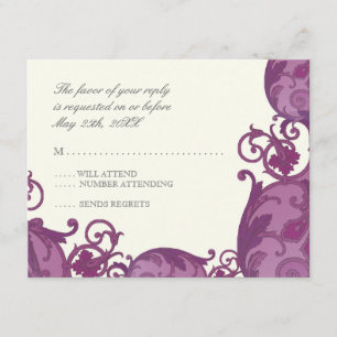 Placa de resposta RSVP de espiral Victoria - Roxo