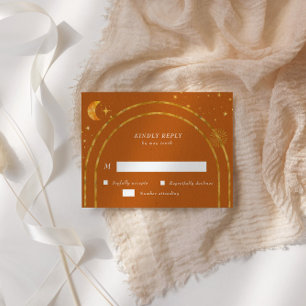 Placa de Resposta RSVP de Estrelas Celestiais Vint