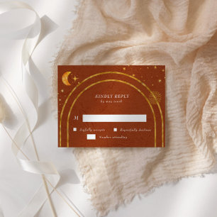 Placa de Resposta RSVP de Estrelas Celestiais Vint