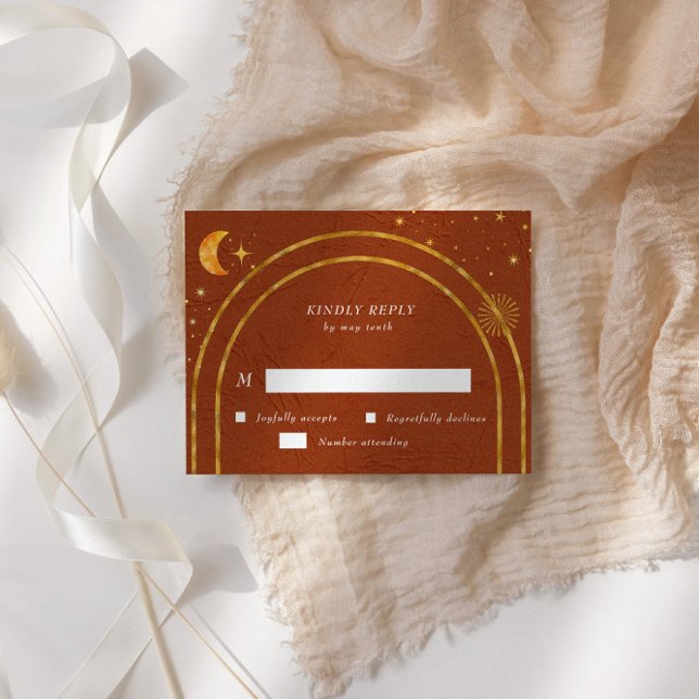 Placa de Resposta RSVP de Estrelas Celestiais Vint (Criador carregado)