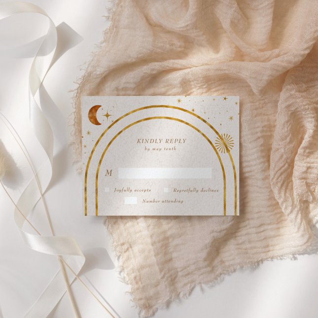 Placa de Resposta RSVP de Estrelas Celestiais Vint (Criador carregado)