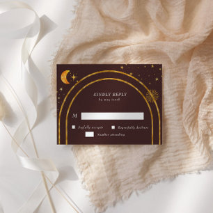 Placa de Resposta RSVP de Estrelas Celestiais Vint