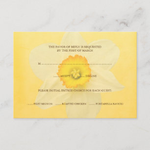 Placa de resposta RSVP de flores de Primavera Daff