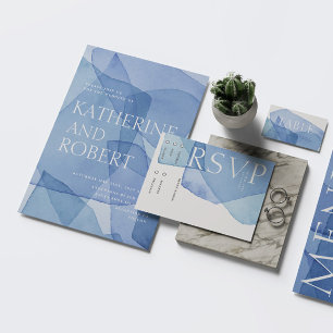 Placa de Resposta RSVP de Formas de Água Moderna